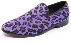 Men's Fashion Leopard Print Smoking Dress Loafers Slip On Shoes SM-03