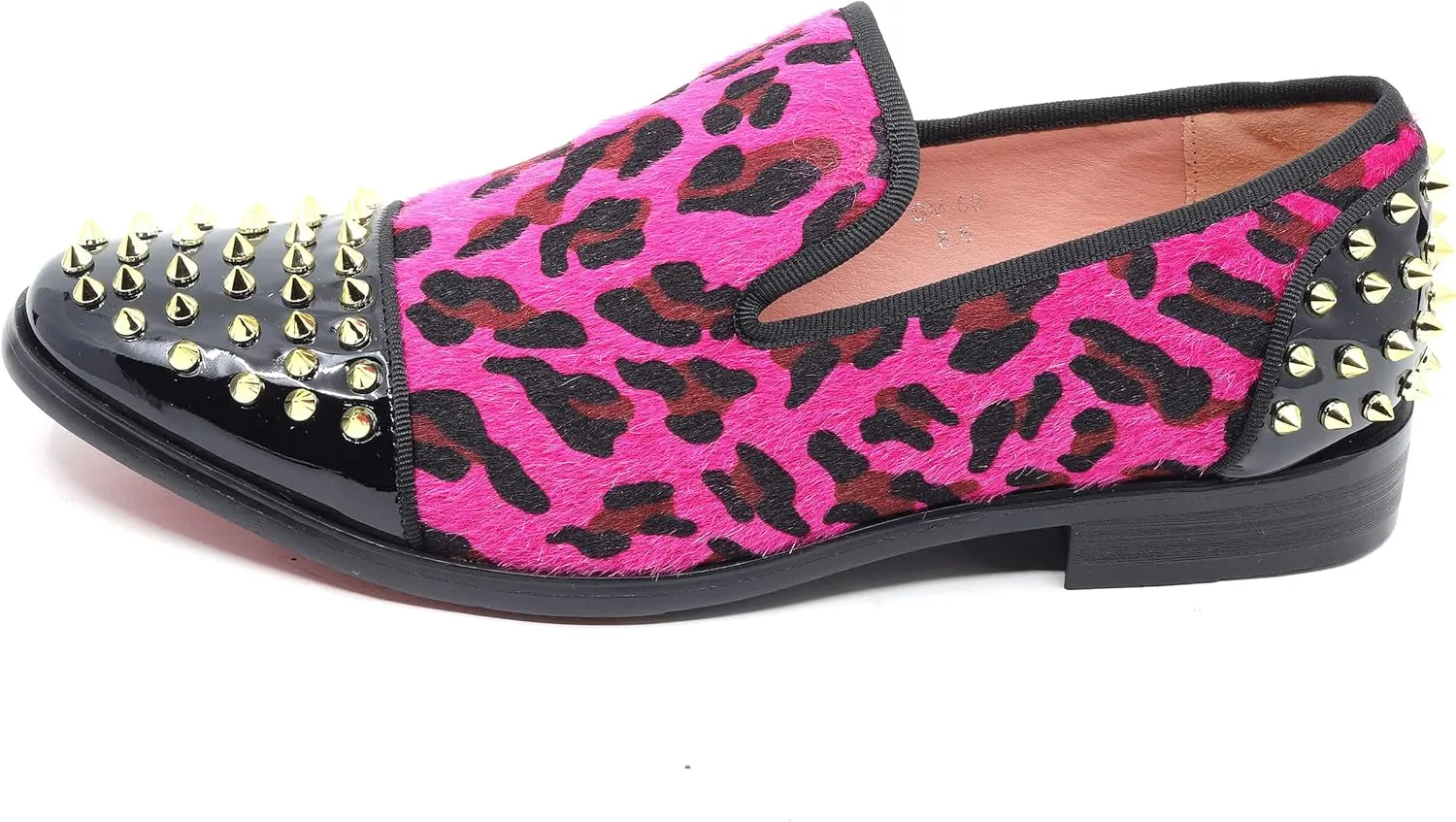Men's Fashion Leopard Print Smoking Spike Dress Loafers Slip On Shoes SM-59