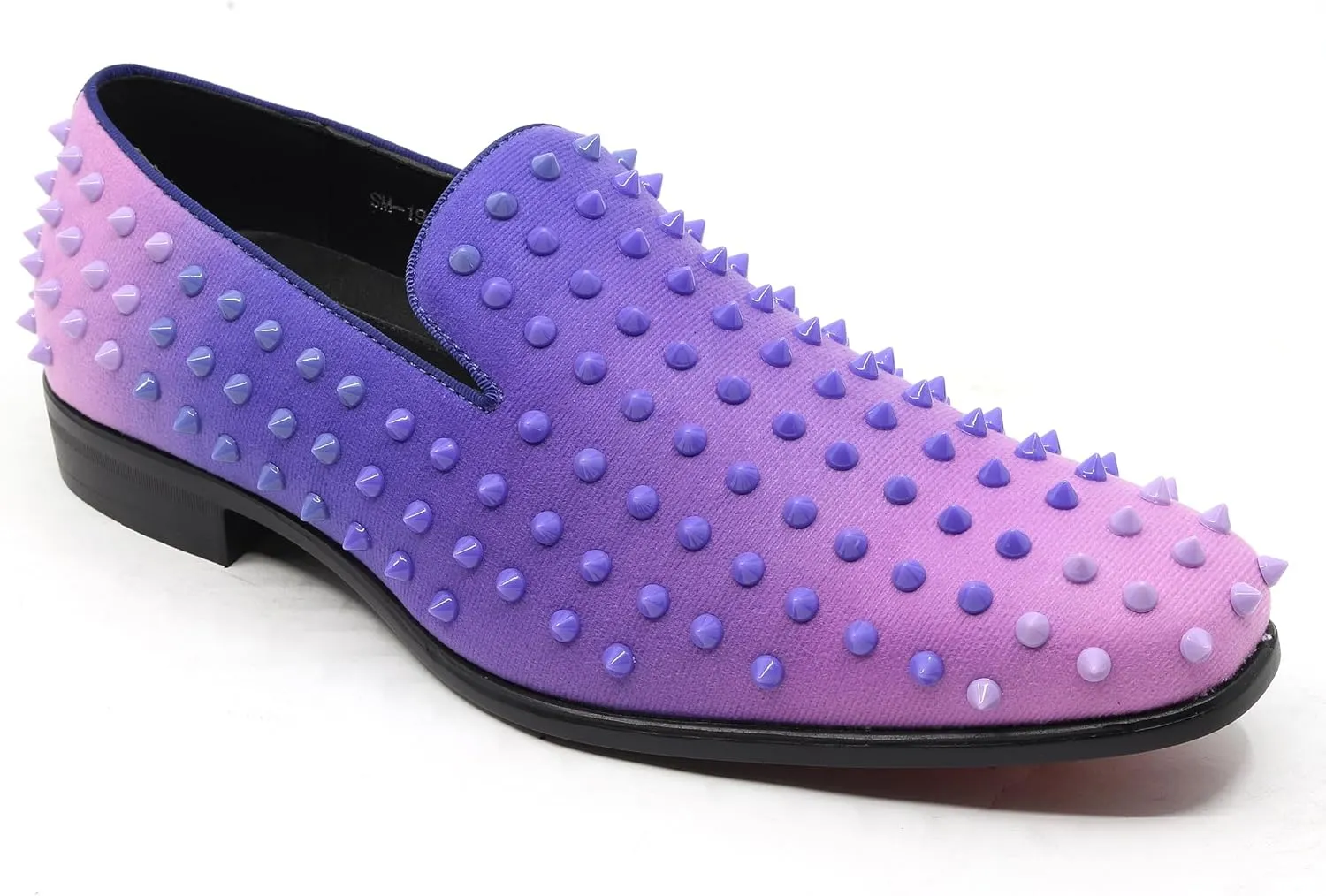 Men's Fashion Smoking Gradient Spike Dress Tuxedo Loafers Slip On Shoes SM-199