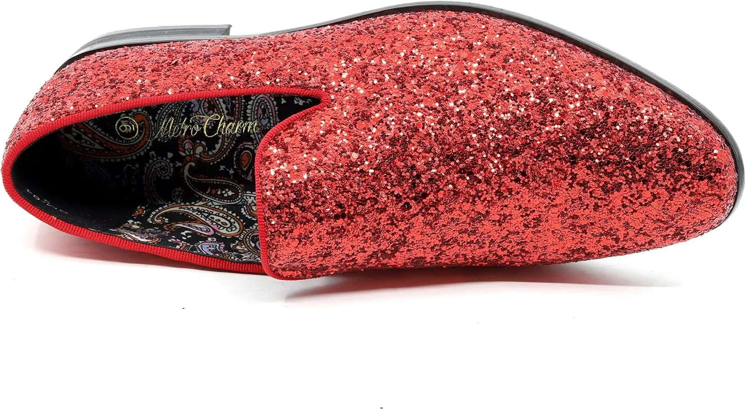 Men's Fashion Smoking Sparkly Glitter Sequin Dress Tuxedo Loafers Slip On Shoes SM-04