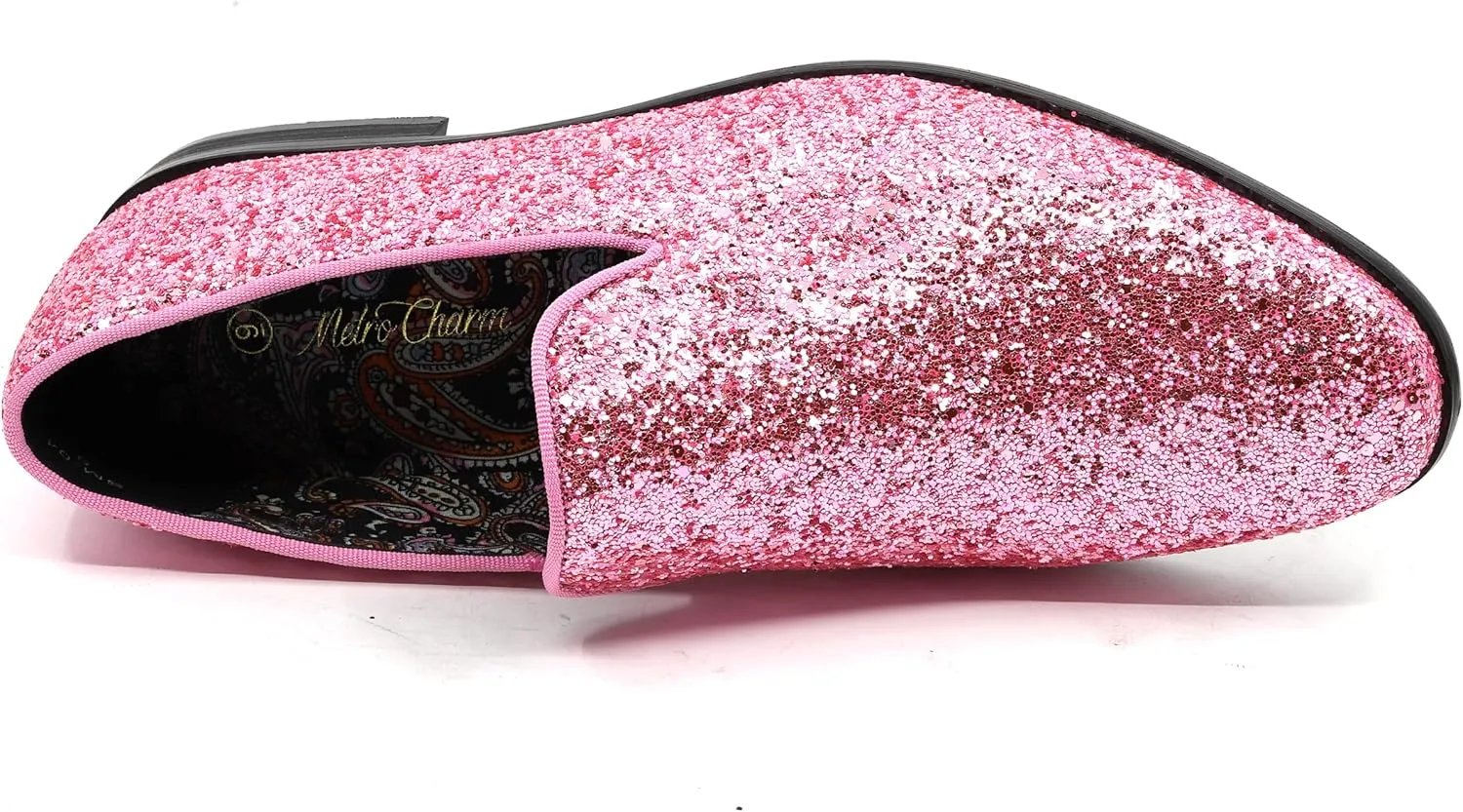 Men's Fashion Smoking Sparkly Glitter Sequin Dress Tuxedo Loafers Slip On Shoes SM-04