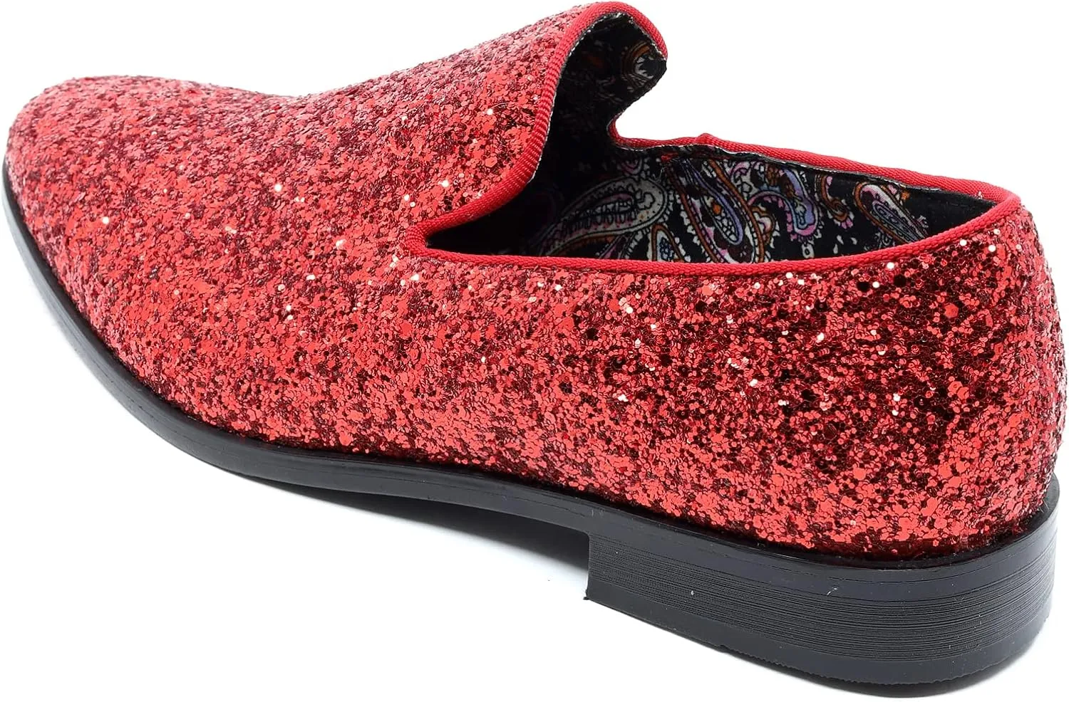 Men's Fashion Smoking Sparkly Glitter Sequin Dress Tuxedo Loafers Slip On Shoes SM-04