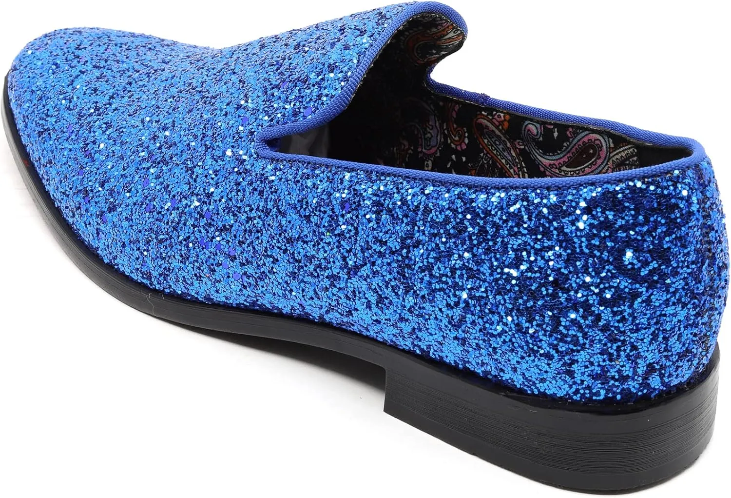 Men's Fashion Smoking Sparkly Glitter Sequin Dress Tuxedo Loafers Slip On Shoes SM-04
