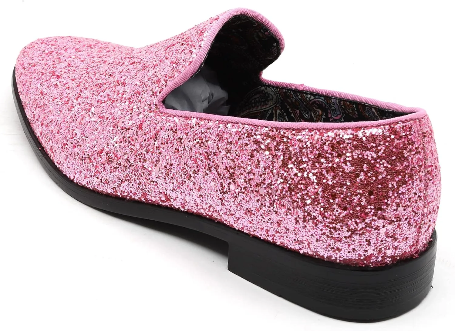 Men's Fashion Smoking Sparkly Glitter Sequin Dress Tuxedo Loafers Slip On Shoes SM-04