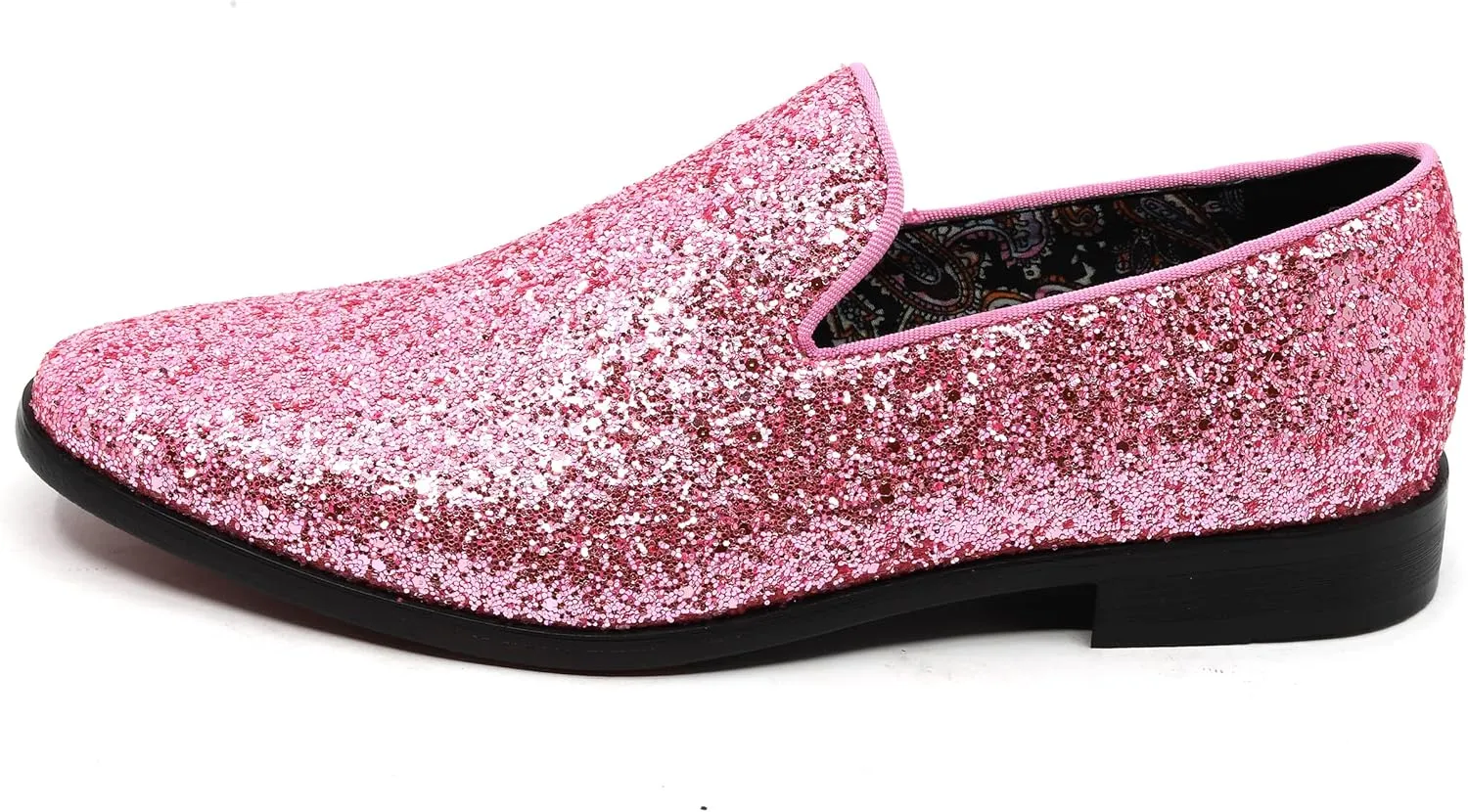 Men's Fashion Smoking Sparkly Glitter Sequin Dress Tuxedo Loafers Slip On Shoes SM-04