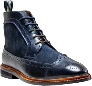 Mens Genuine Leather Suede Lace Up Boots Goodyear Welted Brogue Ankle Smart Casual Shoes