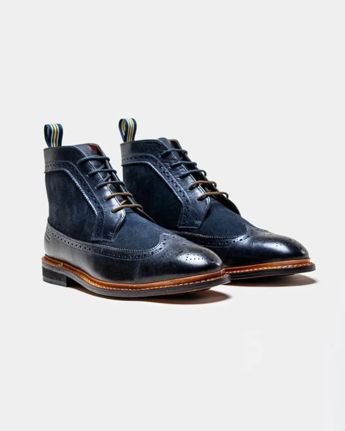 Mens Genuine Leather Suede Lace Up Boots Goodyear Welted Brogue Ankle Smart Casual Shoes