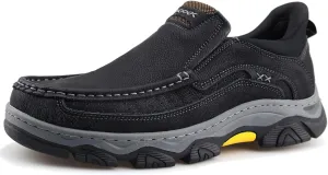Mens Hands Free Slip On Leather Walking Outdoor Slip-Ins Loafers Work Hiking Causal Shoes