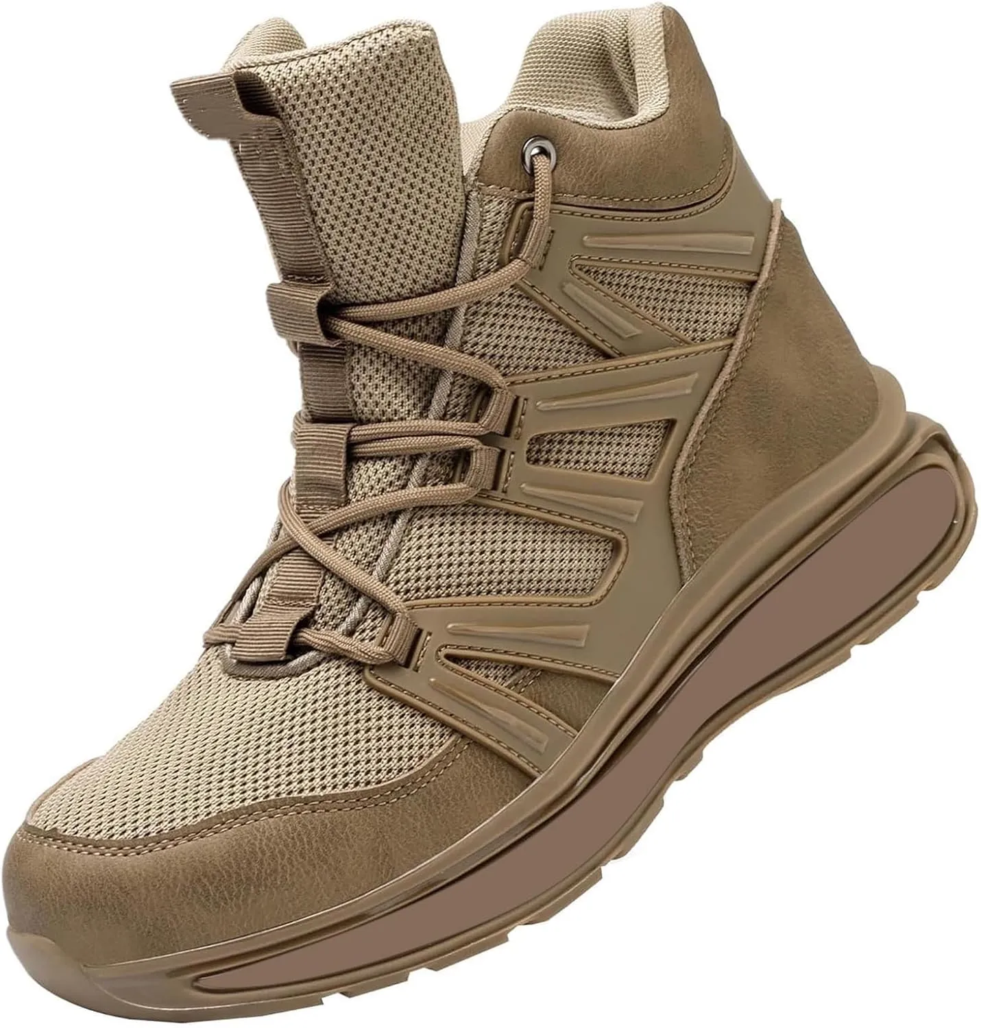 Mens High Top Hiking Sneakers Lace-up Casual Breathable Soft Walking Running Shoes Comfortable Tennis Shoes Flat Bottom Non Slip Mens Sports Shoe for Summer