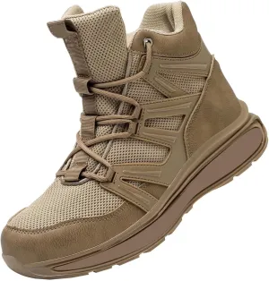 Mens High Top Hiking Sneakers Lace-up Casual Breathable Soft Walking Running Shoes Comfortable Tennis Shoes Flat Bottom Non Slip Mens Sports Shoe for Summer