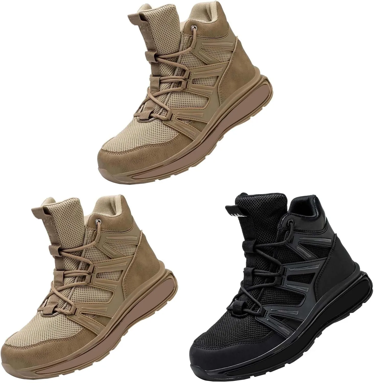 Mens High Top Hiking Sneakers Lace-up Casual Breathable Soft Walking Running Shoes Comfortable Tennis Shoes Flat Bottom Non Slip Mens Sports Shoe for Summer