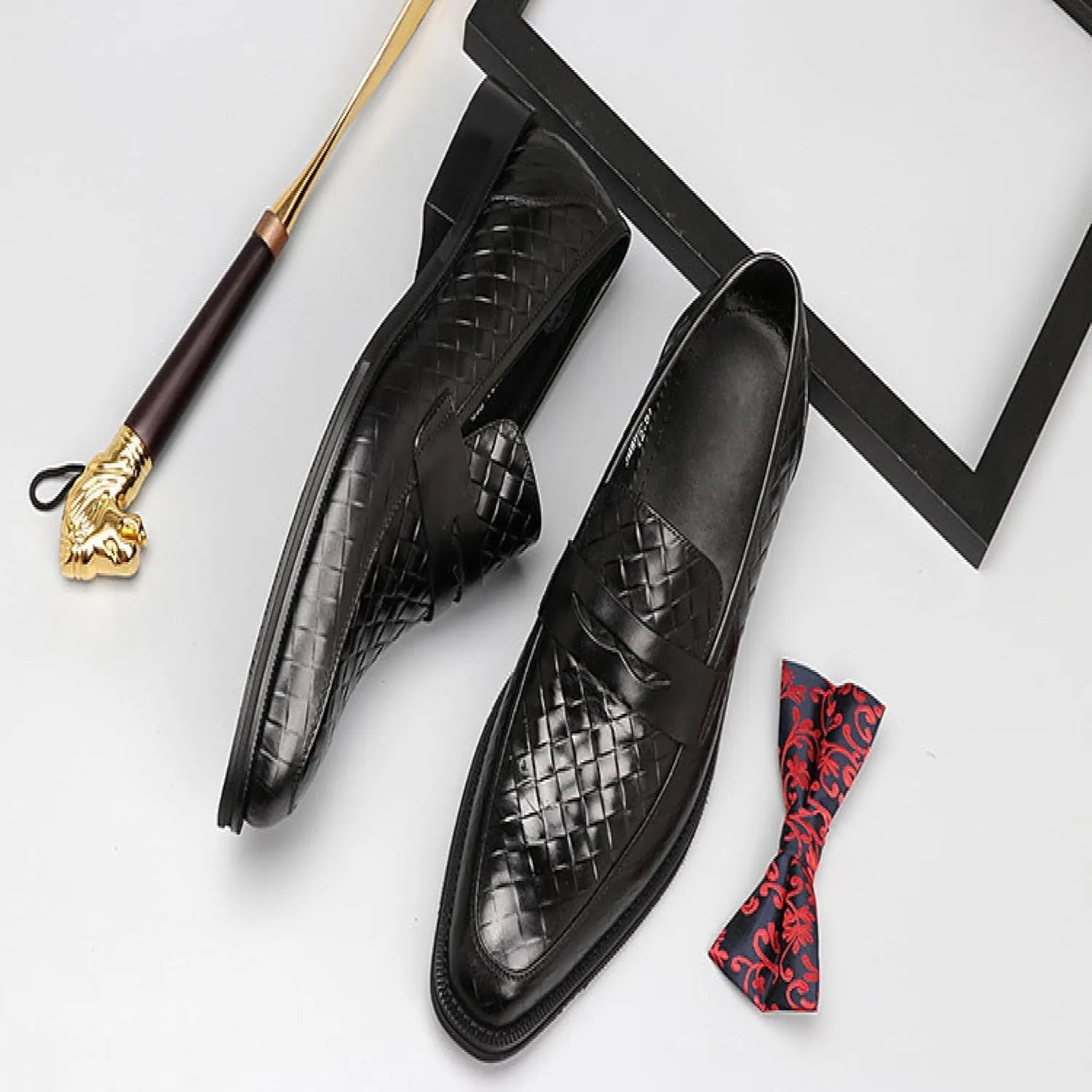 Men's Leather Driving Slip-on Dress Loafers Luxury Crocodile Print Soft Sole Business Oxford Shoes Classic Wedding Dress Shoes
