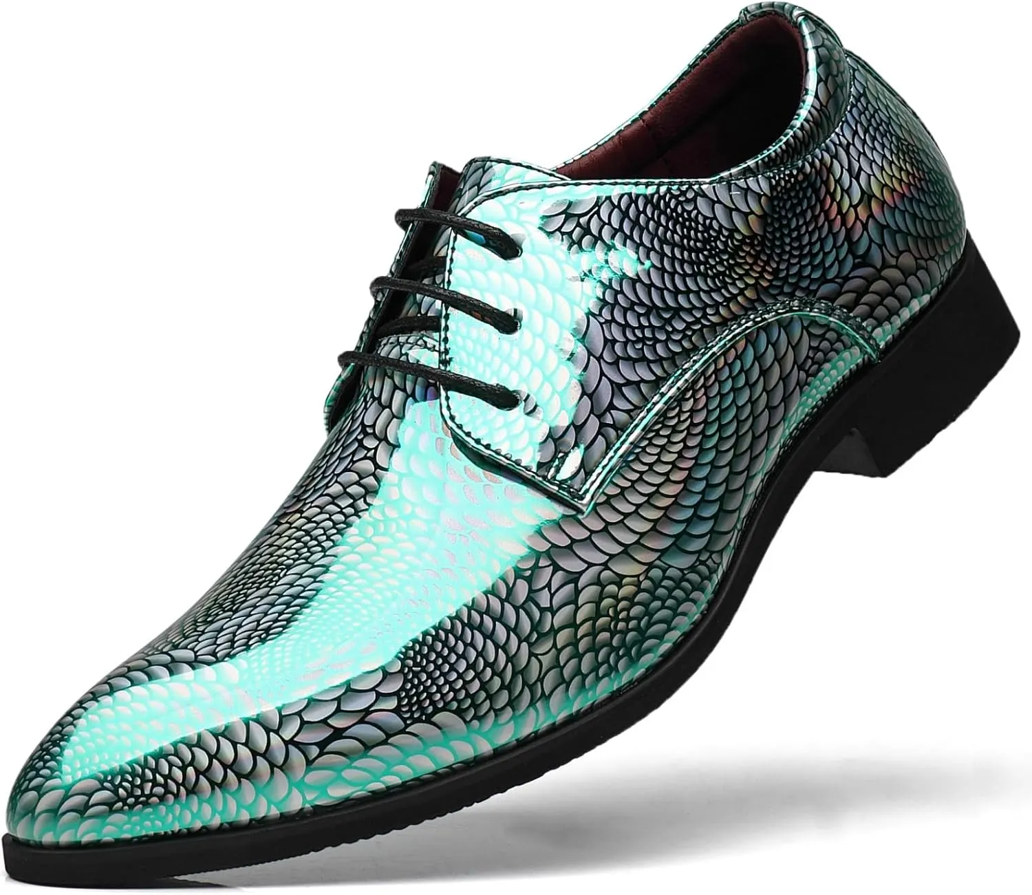 Men's Loafers Dress Shoes Patent Leather Glitter Prom Tuxedo Slip-on Suit Shoes
