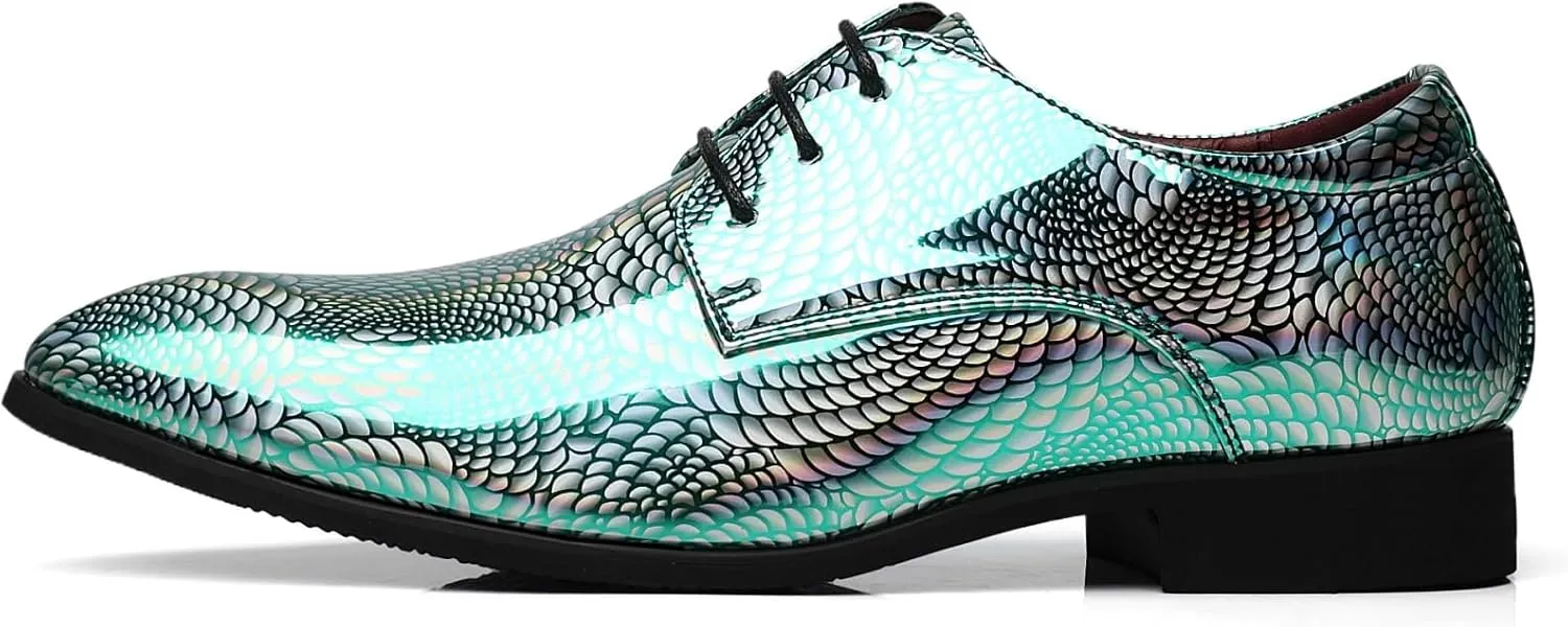Men's Loafers Dress Shoes Patent Leather Glitter Prom Tuxedo Slip-on Suit Shoes