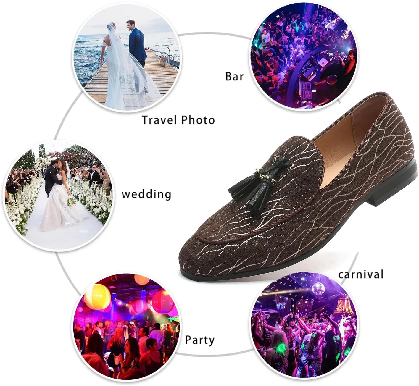 Men's Luxury Velvet Penny Loafers with Fashion Spiked, Casual Penny Loafers for Men, Noble Slip-on Dress Loafers Glitter Suede Smoking Slippers (Black)