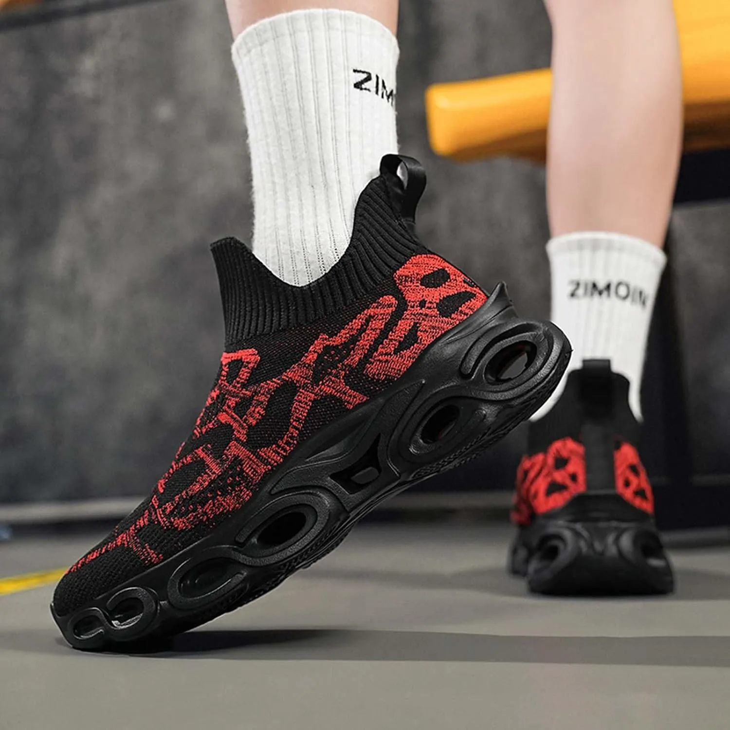 Men's Mens Womens Slip on Loafers Walking Tennis Shoes Laceless Jogging Blade Sneakers Breathable Lightweight