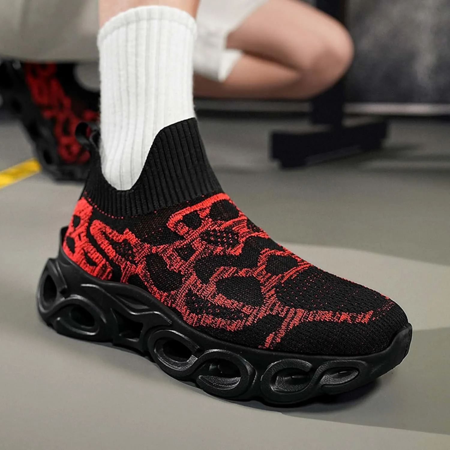 Men's Mens Womens Slip on Loafers Walking Tennis Shoes Laceless Jogging Blade Sneakers Breathable Lightweight