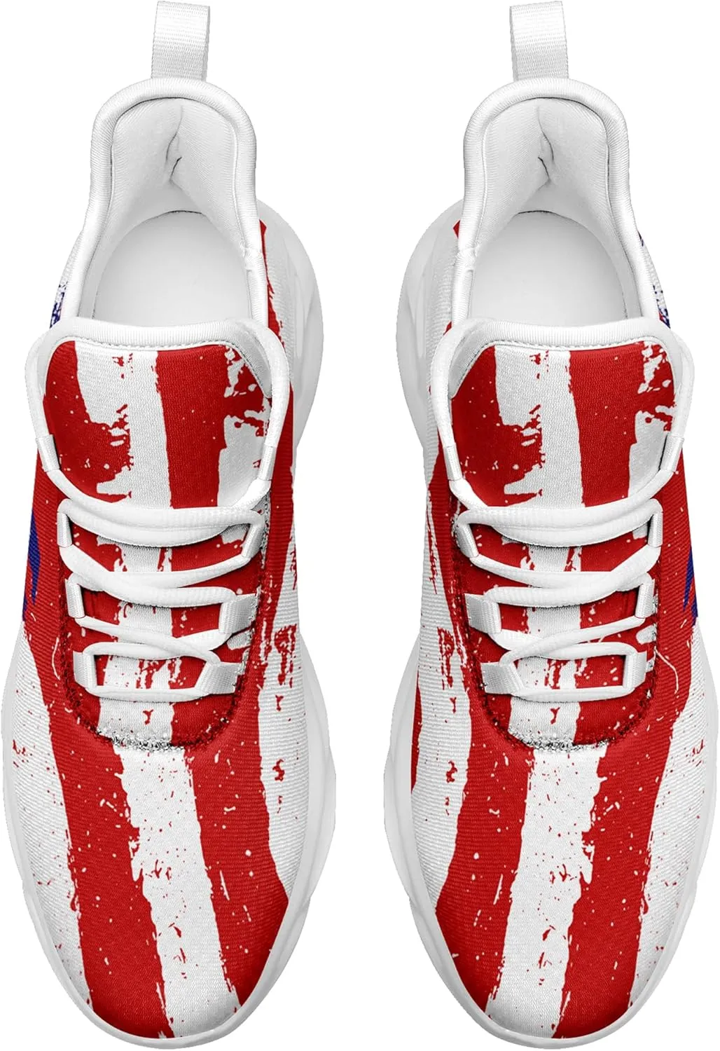 Men's Mesh Running Tennis Shoes, American Flag Patterns Design for Patriotic Enthusiasts and Veterans