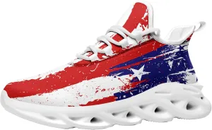 Men's Mesh Running Tennis Shoes, American Flag Patterns Design for Patriotic Enthusiasts and Veterans