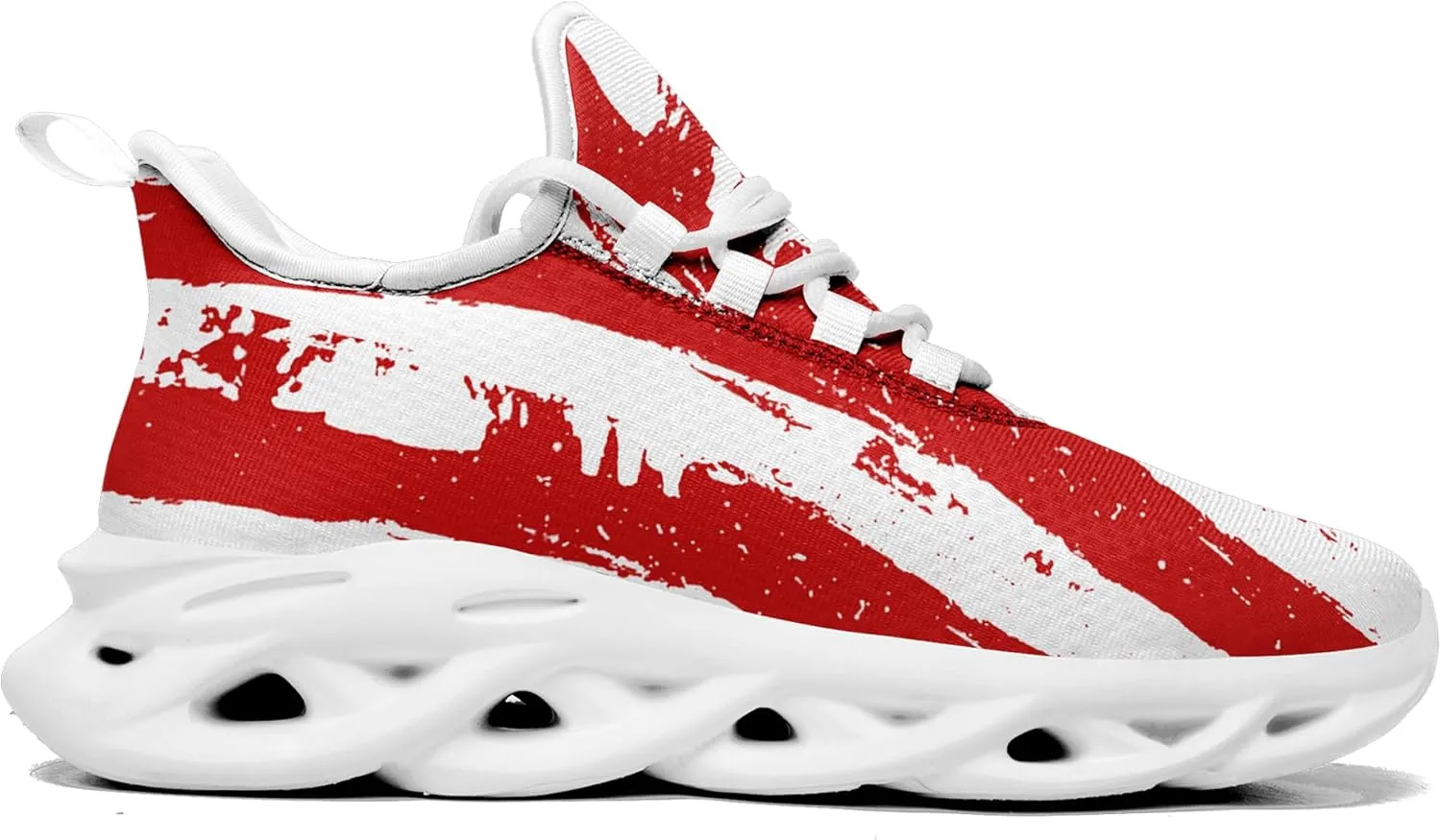 Men's Mesh Running Tennis Shoes, American Flag Patterns Design for Patriotic Enthusiasts and Veterans
