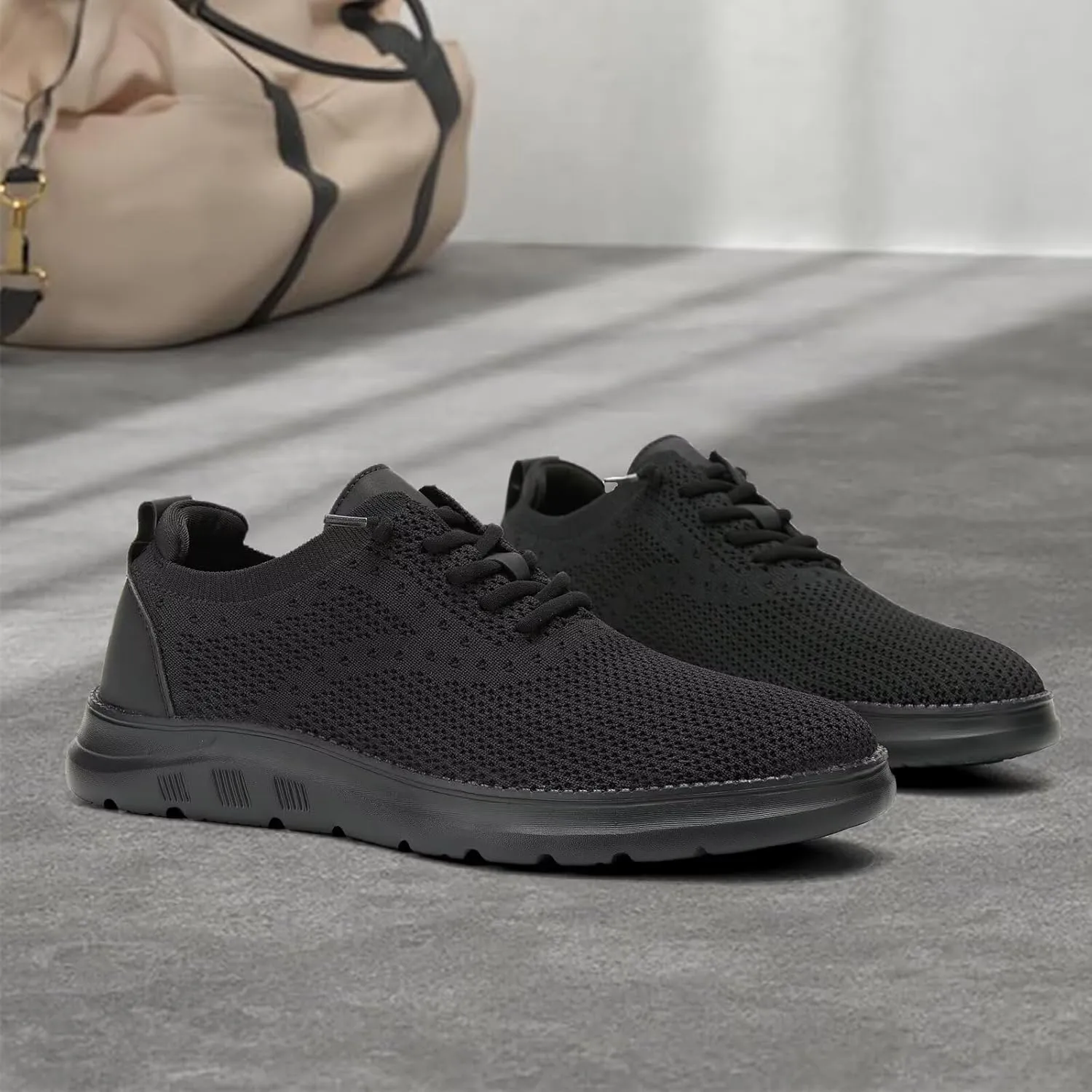 Men's Mesh Sneakers Oxfords Lace-Up Lightweight Casual Walking Shoes Driving Shoes