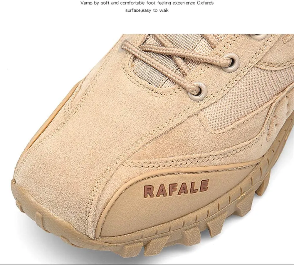 Men's Military and Tactical Combat Ankle Boots Lace up and Zipper Bootie Casual Outdoor Hiking Hunting Shoes Police Training Oxfords