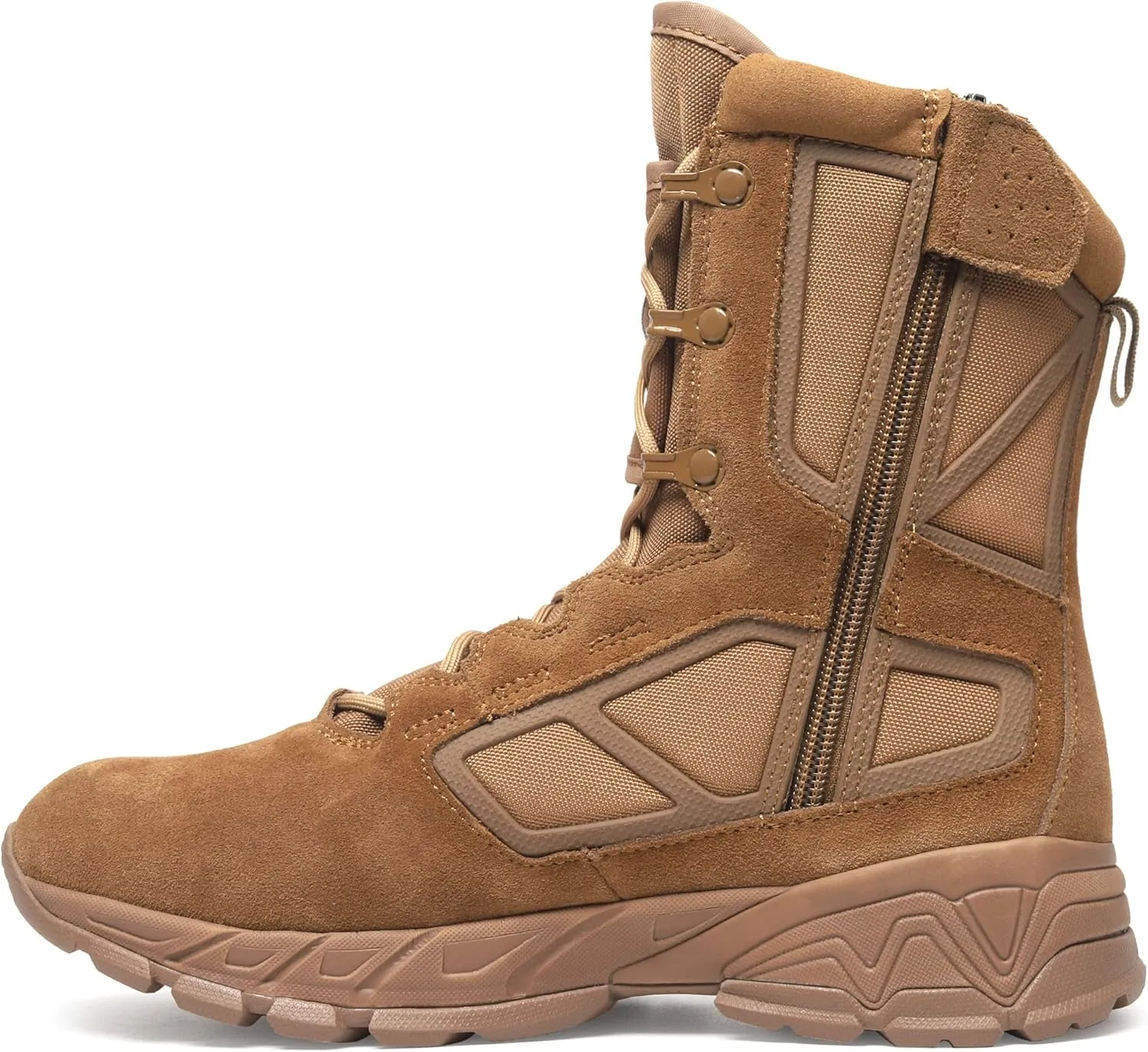 Men's Military Tactical Work Boots Lightweight Side Zipper Army Combat Hiking Boots