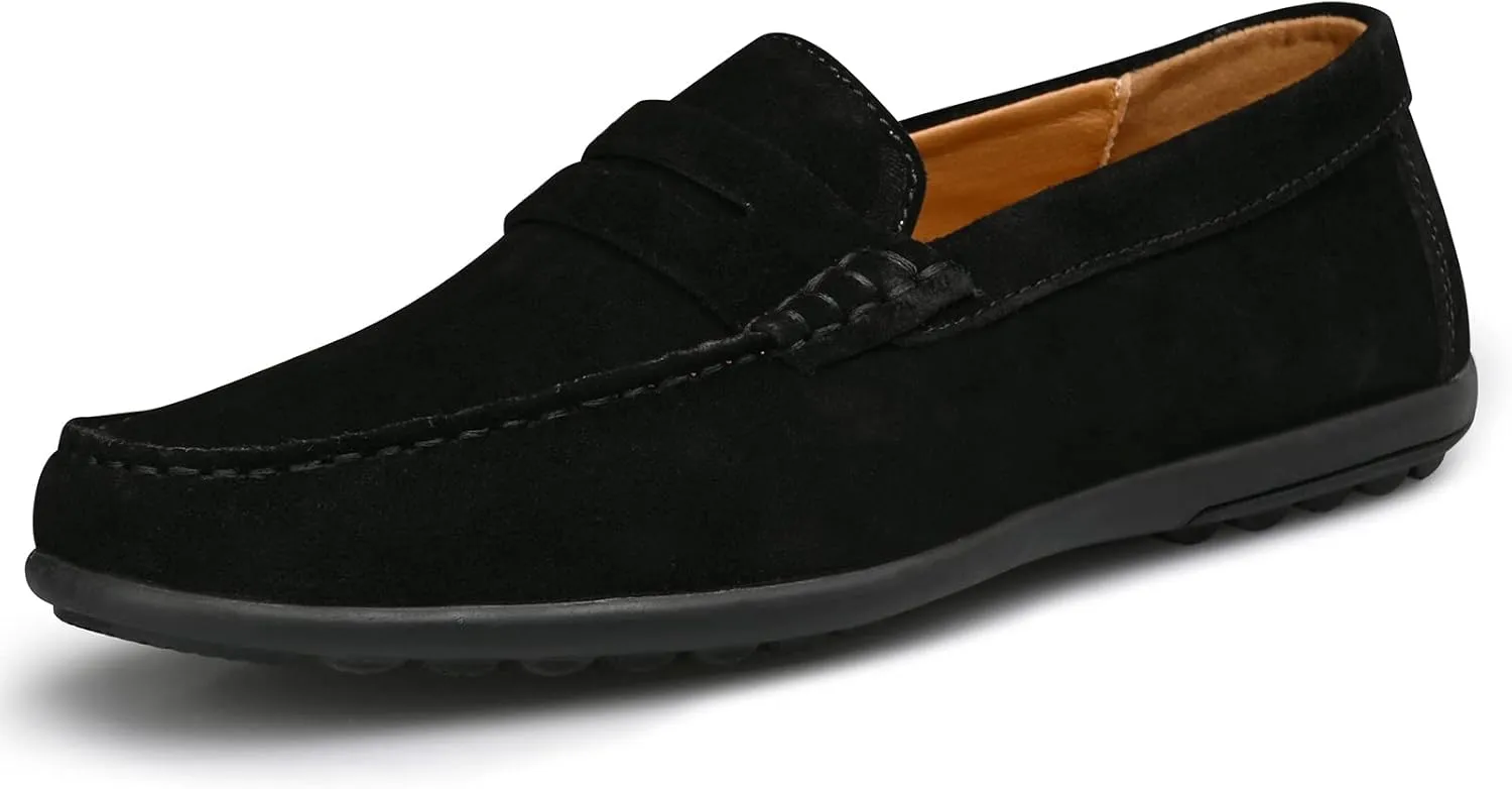 Men’s Moccasins Loafers Casual Leather Slip-On Driving Shoes Dress Comfortable & Light-Weight