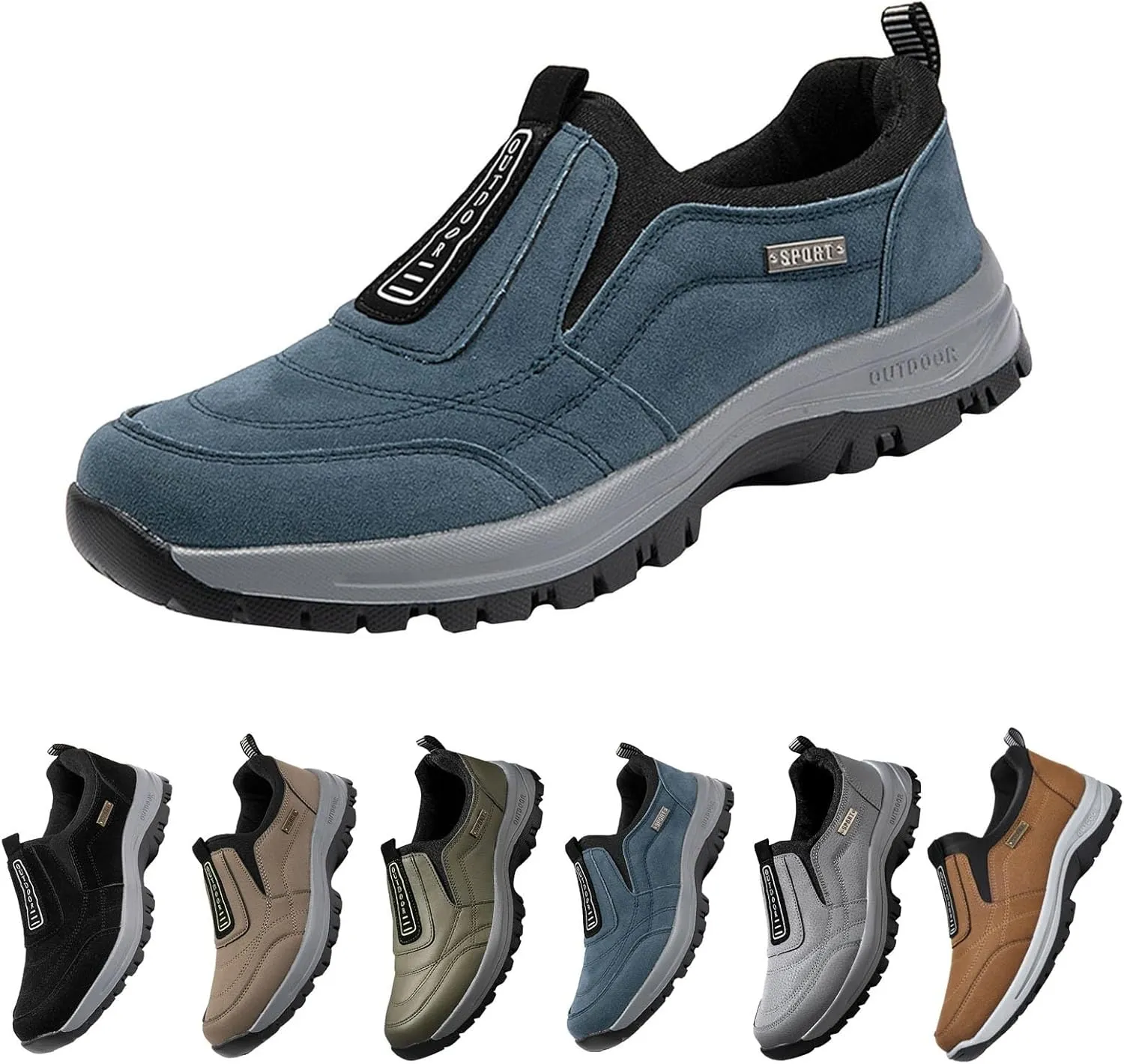 Mens Orthopedic Walking Shoes Outdoor Casual Arch Support Comfortable Waterproof Hiking Shoes for Men Breathable Fashion Sneakers for Outdoor Running