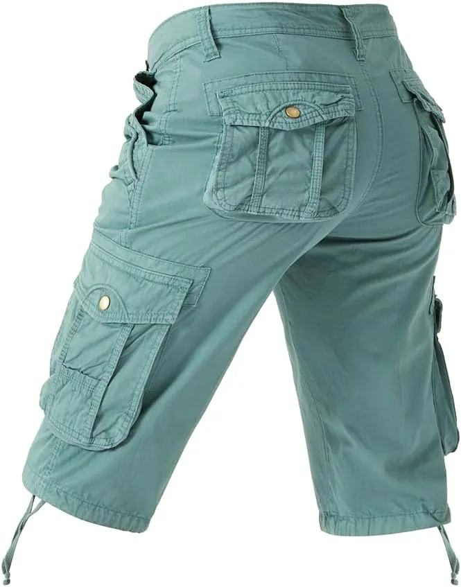 Men's Regular Fit Military Cargo Shorts - Summer Cotton Tactical Shorts with Multi Pockets