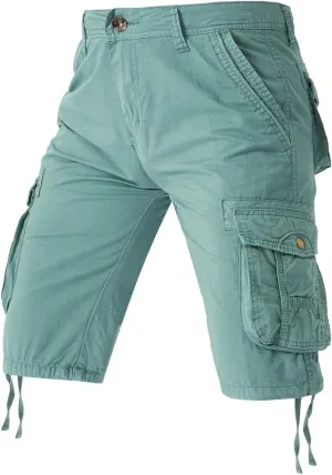 Men's Regular Fit Military Cargo Shorts - Summer Cotton Tactical Shorts with Multi Pockets