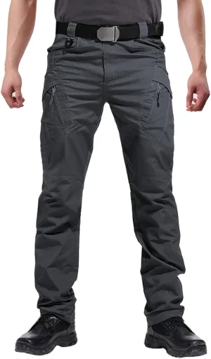 Men's Ripstop Tactical Pants Water Resistant Stretch Cargo Pants Lightweight EDC Hiking Work Pants