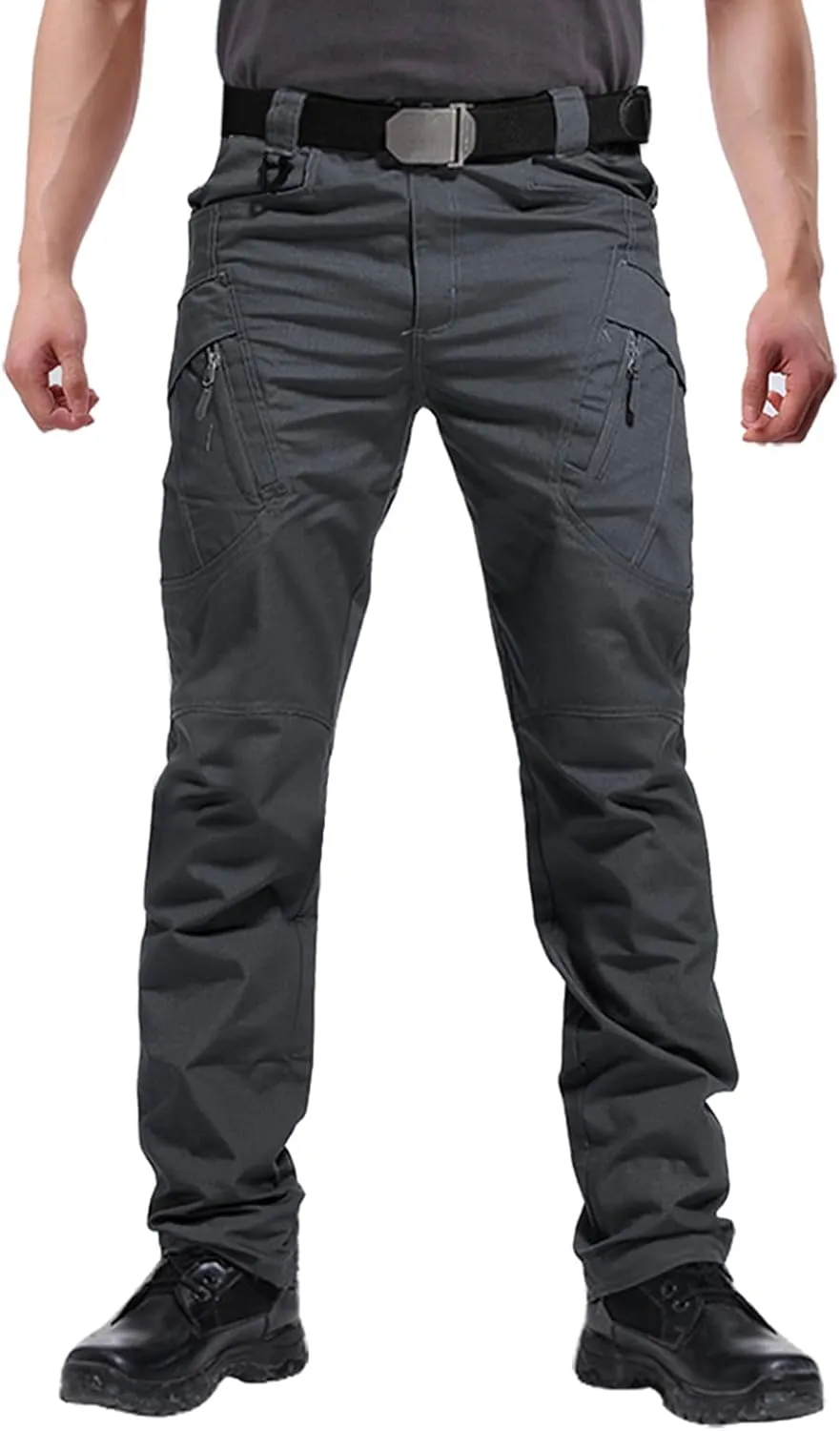 Men's Ripstop Tactical Pants Water Resistant Stretch Cargo Pants Lightweight EDC Hiking Work Pants