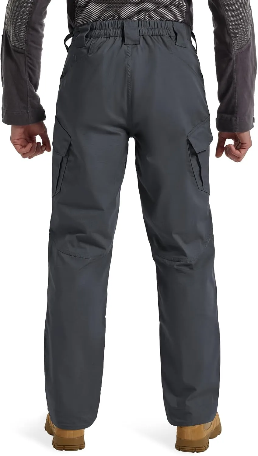 Men's Ripstop Tactical Pants Water Resistant Stretch Cargo Pants Lightweight EDC Hiking Work Pants