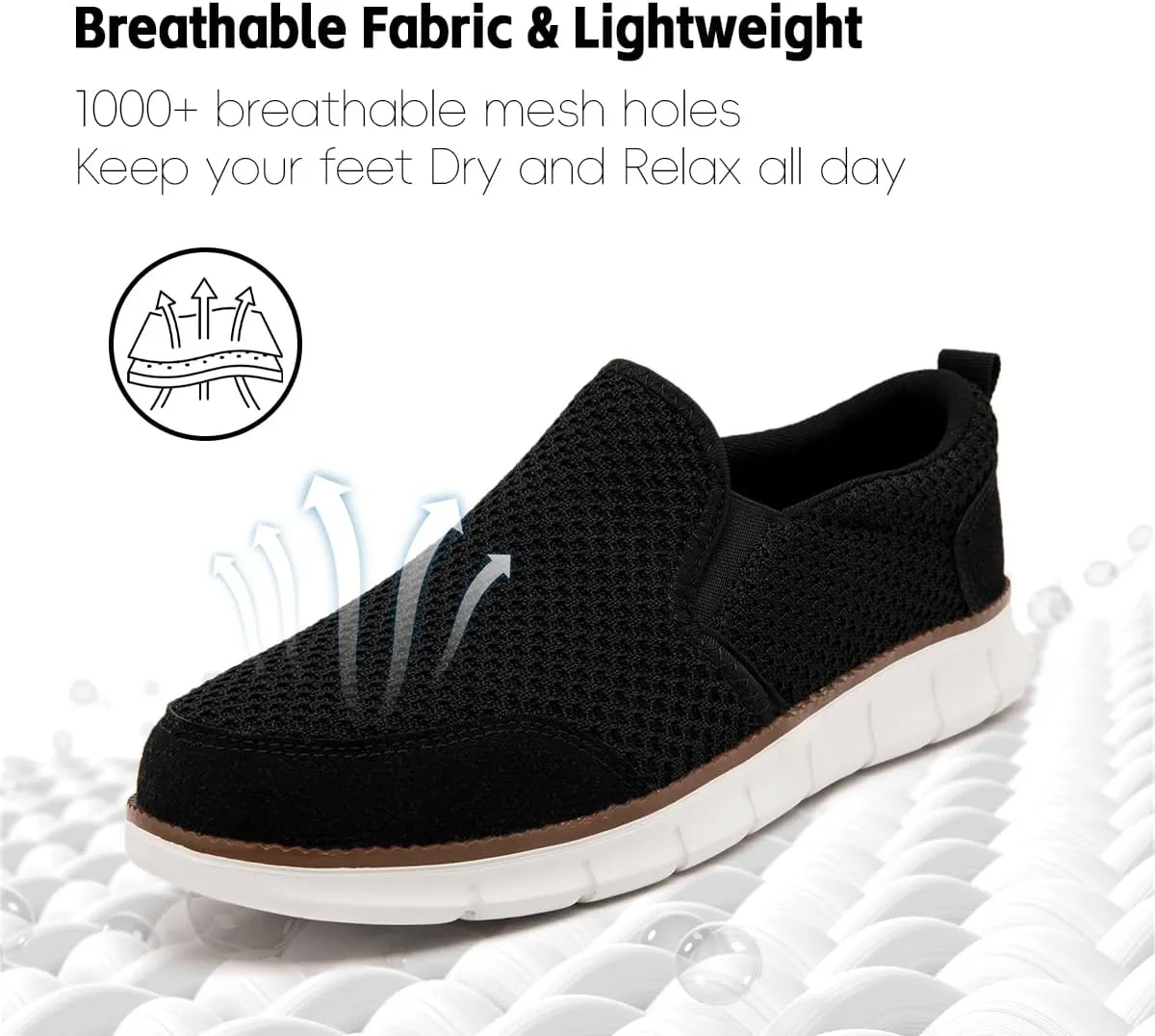 Mens Shoes Slip On Loafers Boat Walking Casual Shoes Non-Slip Lightweight Breathable Fashion Driving Gym Office Work Sneakers