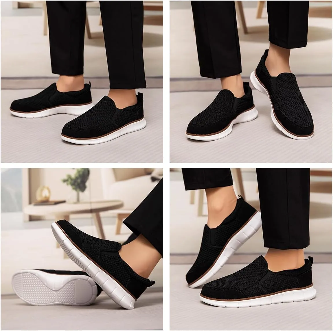 Mens Shoes Slip On Loafers Boat Walking Casual Shoes Non-Slip Lightweight Breathable Fashion Driving Gym Office Work Sneakers