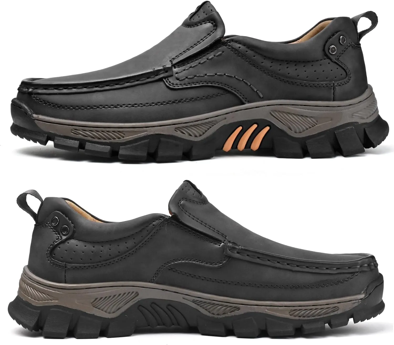 Men's Slip-On Loafers Comfortable Leather Casual Walking Shoes for Work Office Dress Outdoor