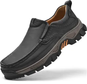 Men's Slip-On Loafers Comfortable Leather Casual Walking Shoes for Work Office Dress Outdoor