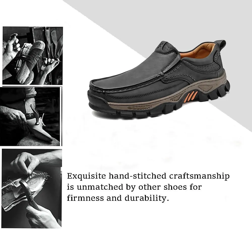 Men's Slip-On Loafers Comfortable Leather Casual Walking Shoes for Work Office Dress Outdoor