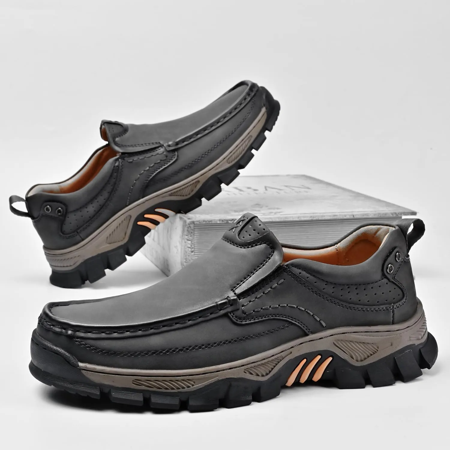 Men's Slip-On Loafers Comfortable Leather Casual Walking Shoes for Work Office Dress Outdoor