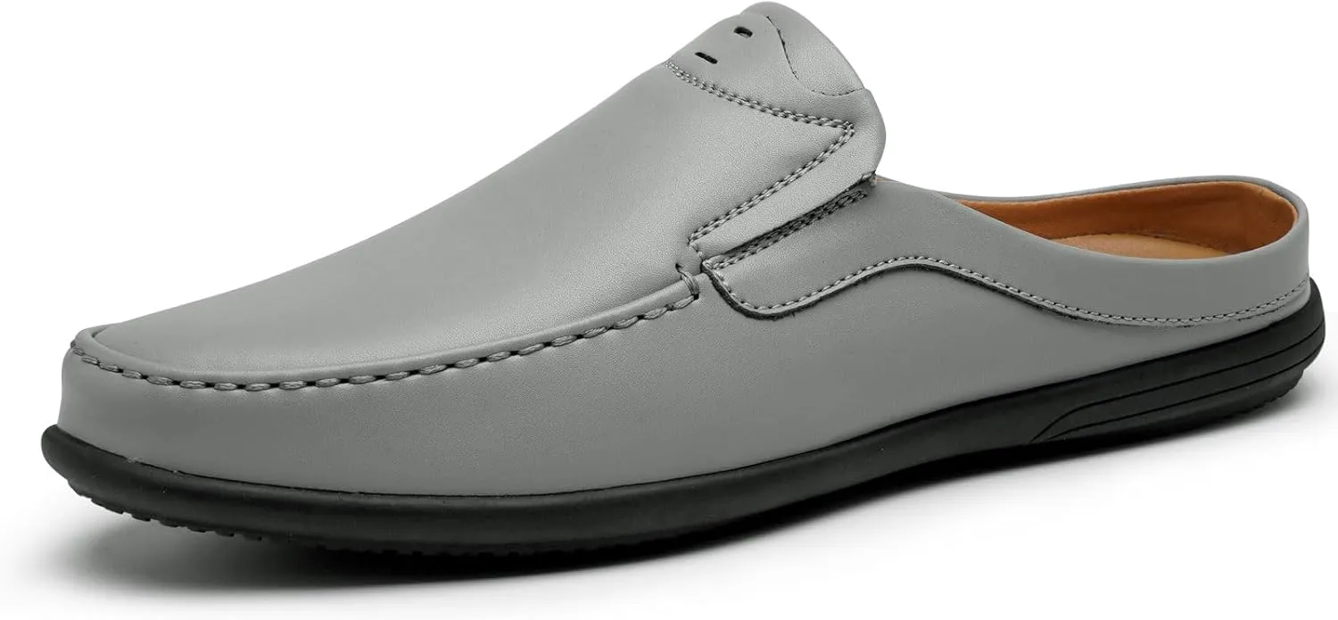 Men’s Slip-On Loafers Handmade Leather Slippers Breathable Comfortable Soft Hand Stitched no-heel Casual Shoes For Men