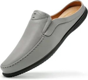 Men’s Slip-On Loafers Handmade Leather Slippers Breathable Comfortable Soft Hand Stitched no-heel Casual Shoes For Men