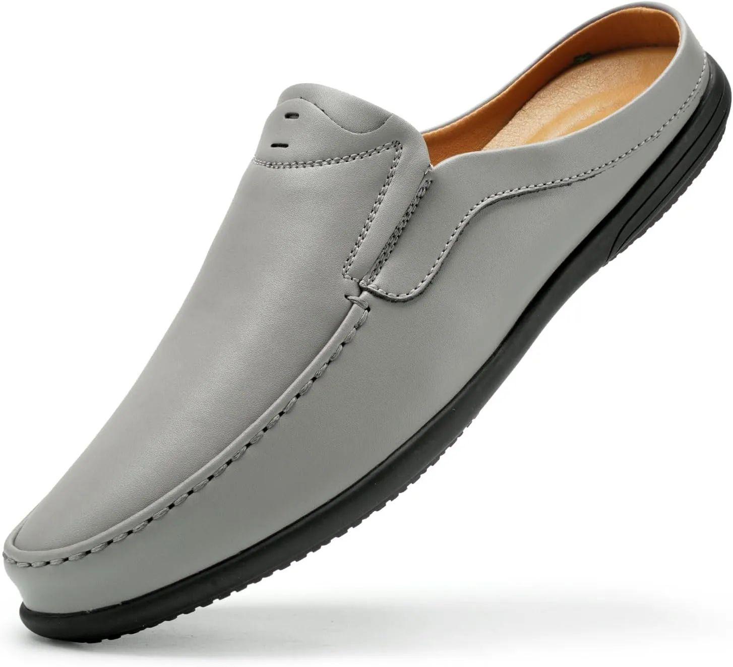Men’s Slip-On Loafers Handmade Leather Slippers Breathable Comfortable Soft Hand Stitched no-heel Casual Shoes For Men