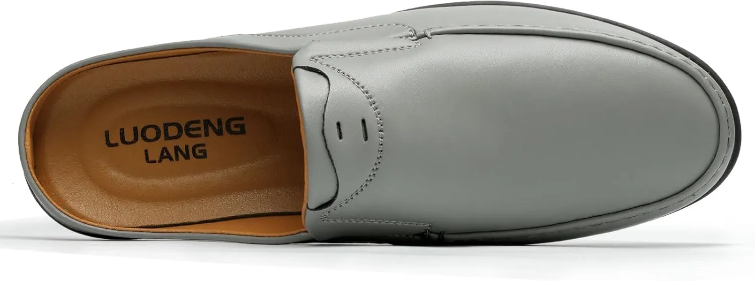 Men’s Slip-On Loafers Handmade Leather Slippers Breathable Comfortable Soft Hand Stitched no-heel Casual Shoes For Men