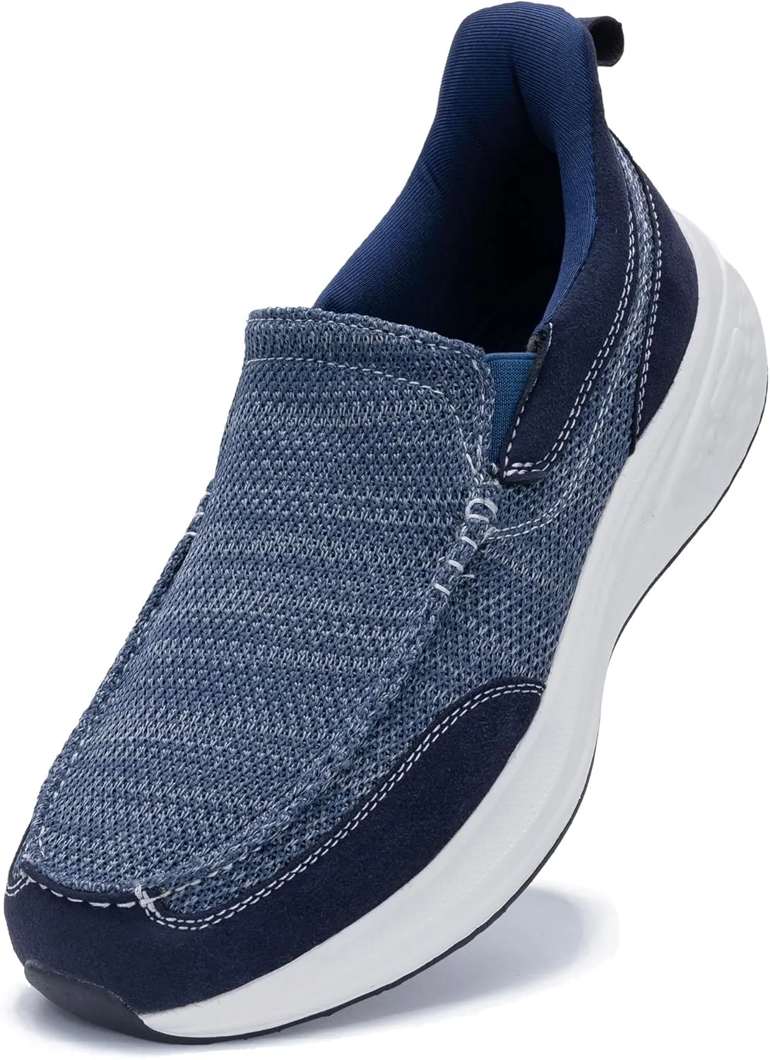 Mens Slip On Shoes Casual Comfortable Loafers Arch Support Sneakers Lightweight Platform Canvas Boat Walking Shoes