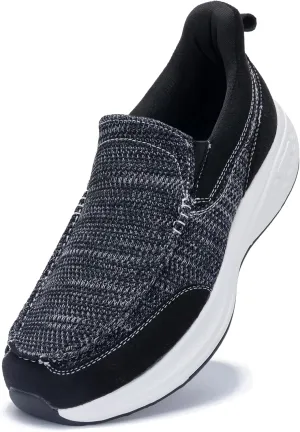 Mens Slip On Shoes Casual Comfortable Loafers Arch Support Sneakers Lightweight Platform Canvas Boat Walking Shoes