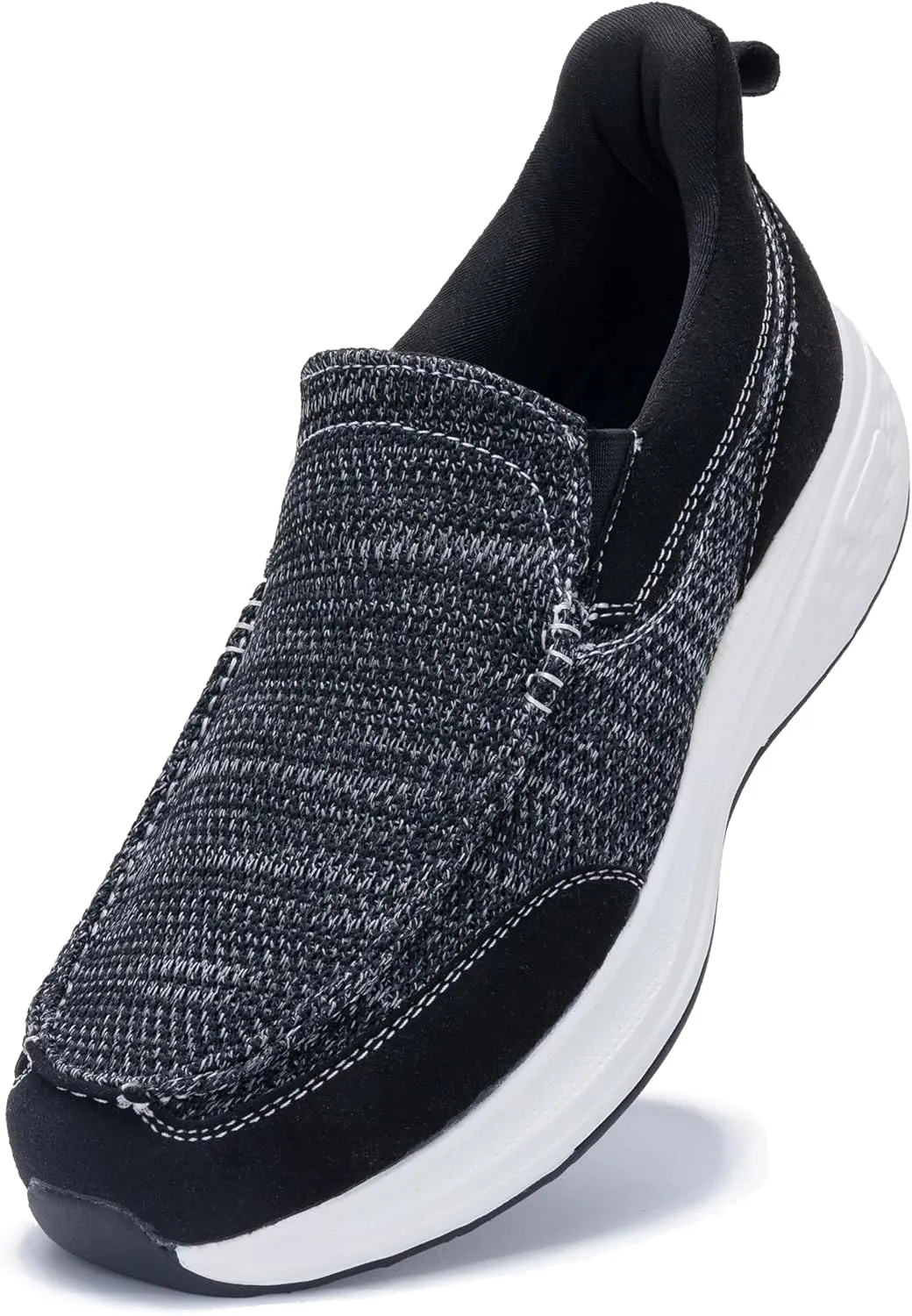 Mens Slip On Shoes Casual Comfortable Loafers Arch Support Sneakers Lightweight Platform Canvas Boat Walking Shoes