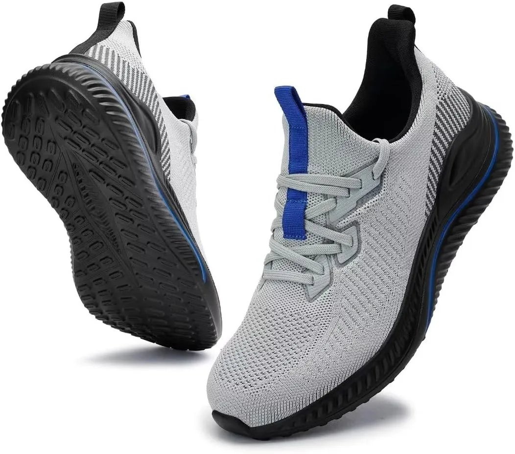 Mens Slip On Wide Walking Shoes Memory Foam Runnning Tennis Shoes Lightweight Breathable Casual Sneakers