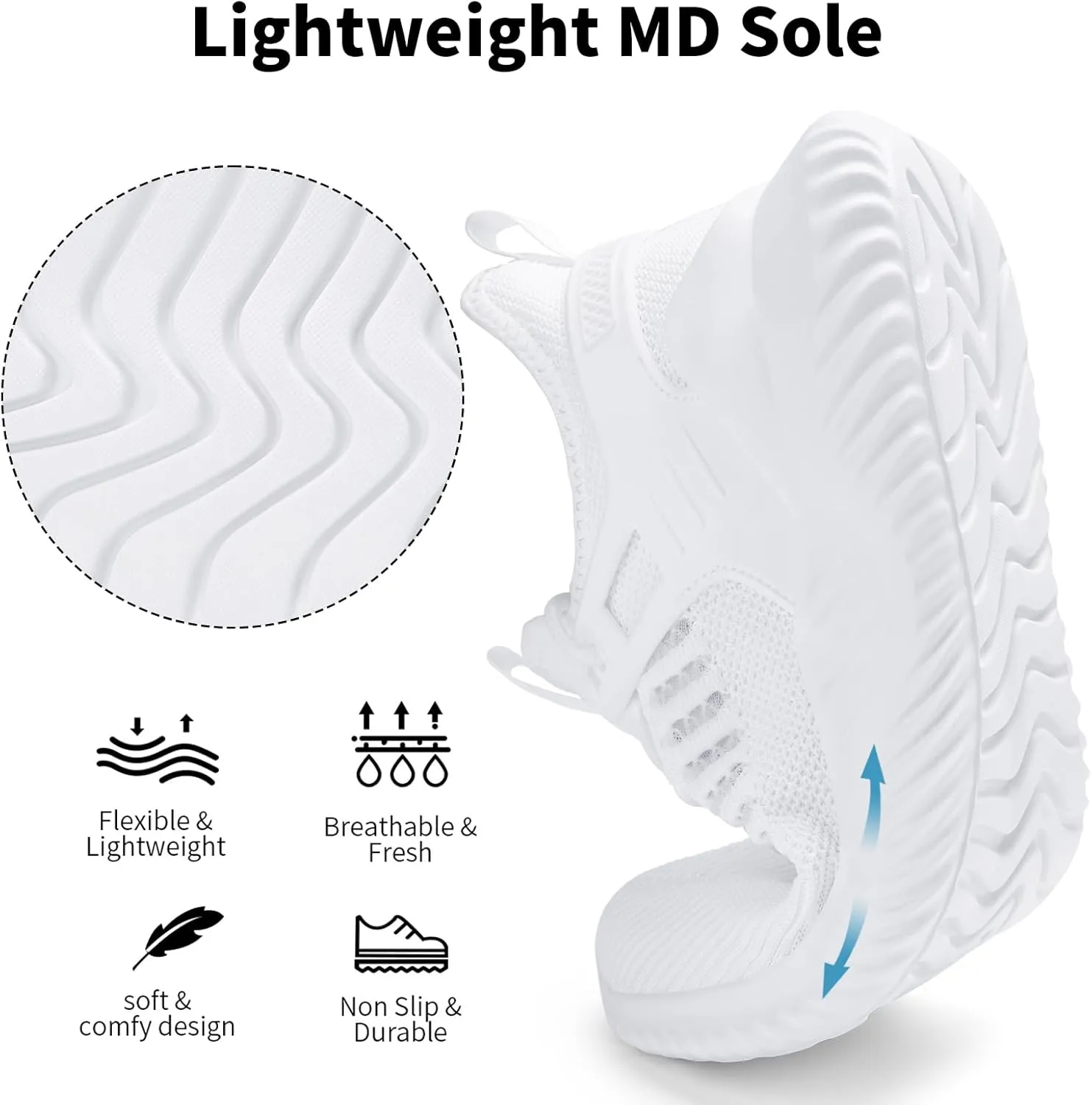 Mens Sneakers Tennis Shoes - Slip on Memory Foam Walking Shoes for Athletic Running Workout Gym Jogging Indoor Outdoor Lightweight Breathable Casual Sneakers