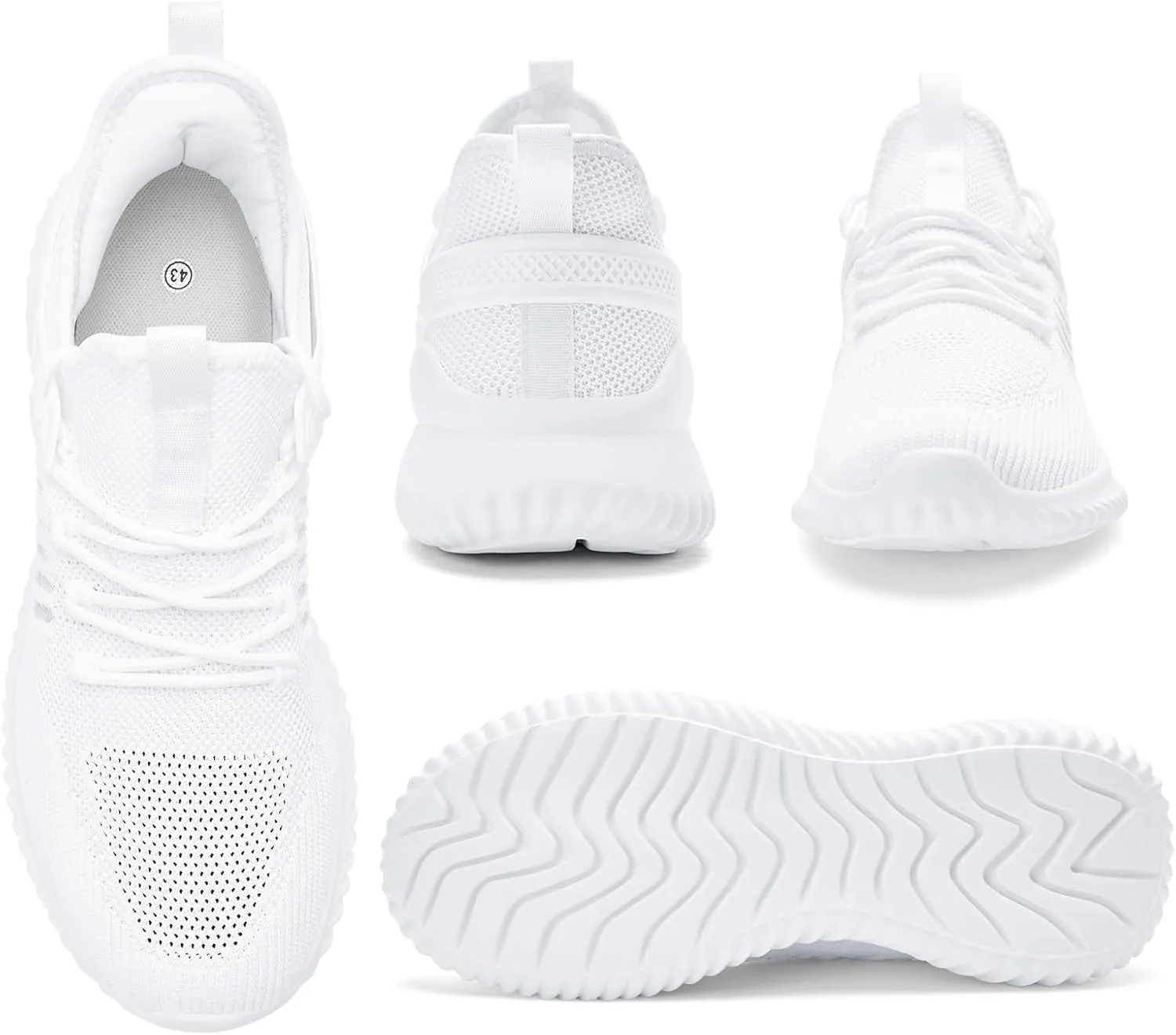 Mens Sneakers Tennis Shoes - Slip on Memory Foam Walking Shoes for Athletic Running Workout Gym Jogging Indoor Outdoor Lightweight Breathable Casual Sneakers